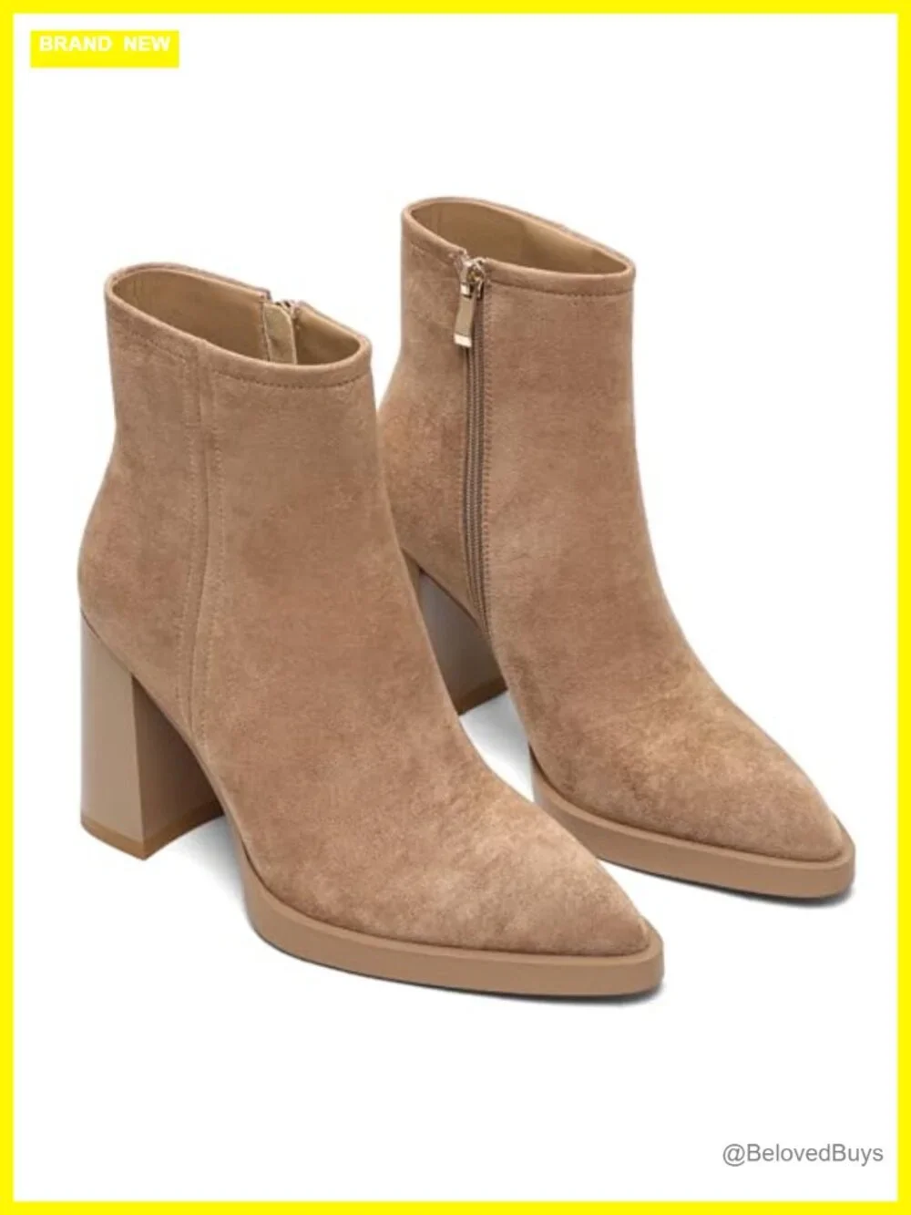 Dressy Chunky Block High Heel Ankle Booties Pointed Toe Platform Boots